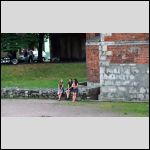 a bunch of young girls in the old city of riga